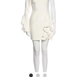 Cinq a Sept One-Shoulder Mini Dress, Ivory Size 6